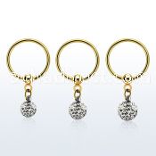 bcrtsfr gold steel bcr 1.2mm w ferido glued multi crystals ball