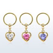 bcrtsz10 anodized steel ball closure ring 1.2mm dangling heart cz