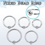 bedr20 surgical steel fixed bead ring, 20g (0.8mm) w a 2mm ball