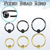bedrt20g anodized steel fixed bead ring, 20g w a 3mm ball