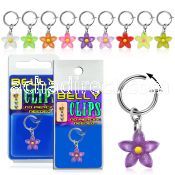 blcpt102 fake belly clip with stylish acrylic flower in pack