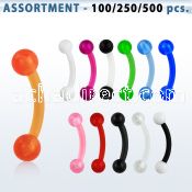 blk145 acrylic uv eyebrow banana with 3mm acrylic ball