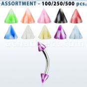 blk149 316l steel eyebrow banana with 3mm acrylic checkered ball