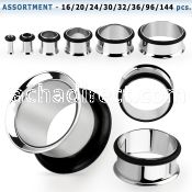 blk250 high polished 316l steel flared tunnel with rubber o ring