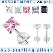 blk259m sterling silver earring stud with 5 8mm square cz