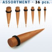 blk297 bulk of assortment of sawo wood tapers with o ring