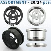 blk306 polished anodized screwfit tunnel w biohazard logo