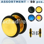 blk412 anodized steel magnetic fake plug with o rings in colors