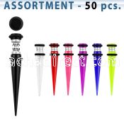 blk420 magnetic acrylic uv fake taper with o ring in colors