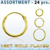 blk429 silver hollow hoop earrings with 18k gold plating