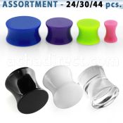 blk441 acrylic double flared saddle plug in solid color
