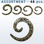 blk443 acrylic spiral coil taper with snake skin pattern design