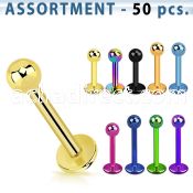 blk466 premium pvd plated 316l labret with 3mm ball