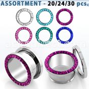 blk510 polished 316l steel tunnel w ferido crystal rim w resin