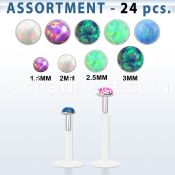 blk579 bulk of bio flex labrets w synthetic opal tops