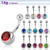 bn1cl 316l steel belly banana w 10mm bezel 5mm plain ball