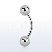 bnb5s 316l steel eyebrow banana, with two 5mm balls