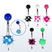 bncsh 316l steel belly banana w silicone ball acrylic ball