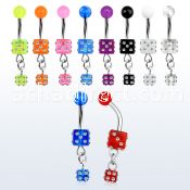 bndidc 316l steel belly banana w acrylic uv dices w crystal