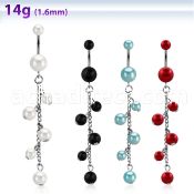 bndpr7 316l steel belly banana with 5 8mm pearl ball chain