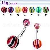 bndxc 316l steel belly banana with 5 8mm wave pattern ball