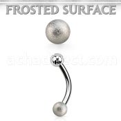 bne1fo steel eyebrow banana w lower 3mm frosted steel ball