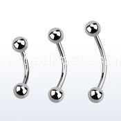 bne20b surgical steel eyebrow banana with two 3mm balls