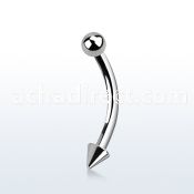 bnebcn 316l steel eyebrow banana with 3mm cone ball sidewards