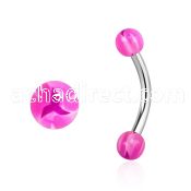bnedxy steel eyebrow banana w 3mm acrylic balls w star pattern