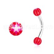 bnedxz steel eyebrow banana w 3mm balls w a red white star