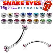 bnehjbl 316l steel snake tongue banana w 3mm bezel balls