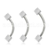 bnes2di surgical steel eyebrow banana with two 3mm dices
