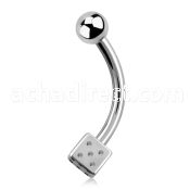 bnesdi 316l steel eyebrow banana with 3mm steel dice ball