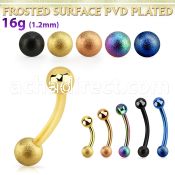 bnet1fo anodized steel eyebrow banana 3mm frosted steel ball