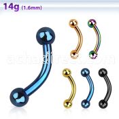 bnetbg anodized 316l steel eyebrow banana with 3mm ball
