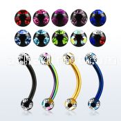 bnetc3 anodized 316l steel eyebrow banana w 3mm jewel ball