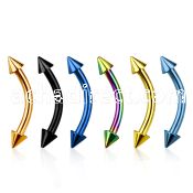 bnetcn25 anodized 316l steel eyebrow banana with 2 5mm cone