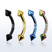 bnetne anodize 316l steel eyebrow banana w special shaped cone