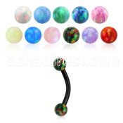 bnetop3 anodized steel eyebrow banana w 3mm synthetic opal balls