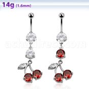 bnrz20 casted steel cz belly banana w cherry w prong set czs