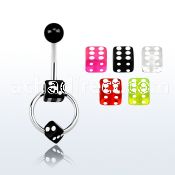 bnsldi 316l steel belly banana w 5mm dice w slave hoop
