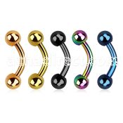 bntb5 anodized 316l steel banana, with two 5mm balls