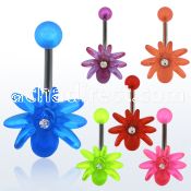 bnuvsp 316l steel banan with acrylic spider w crystals