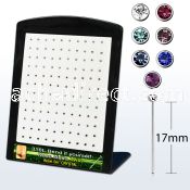 bnycb25m board unbend steel nose stud w bezel set color crystal