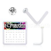 box w 52 acrylic nose studs w 1.5mm clear crystals