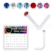 box w 52 acrylic nose studs w 1.5mm color crystals