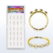 box w gold silver seamless nose hoop w 4 1.5mm crystal