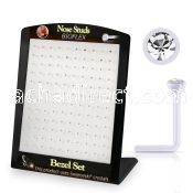 brac23 display w 120 bio  flex nose stud w 2.5mm clear crystal