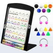 brbjmx2 316l steel circular barbell w solid color acrylic ball