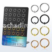 brcrt3b board w anodized steel ball closure rings 14g w 3mm ball